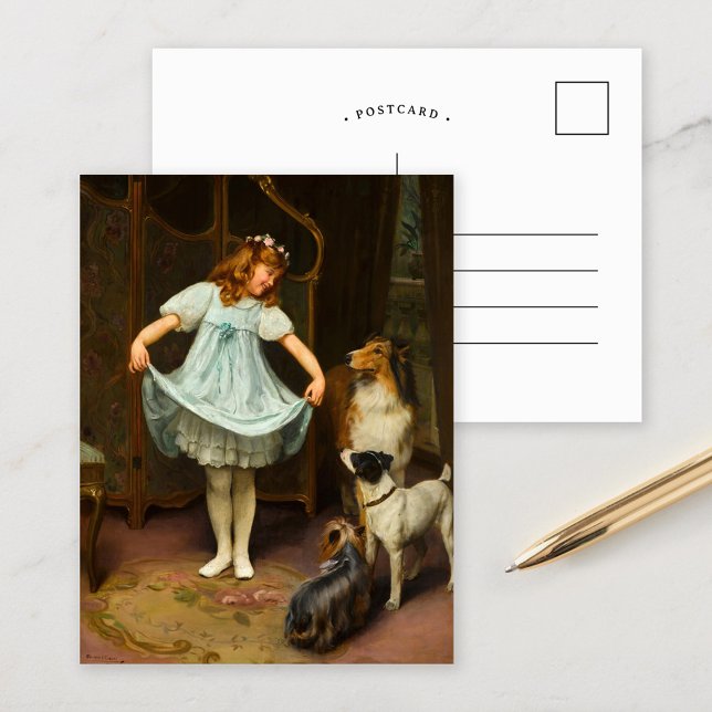 Das neue Kleid | Arthur John Elsley Postkarte (Von Creator hochgeladen)