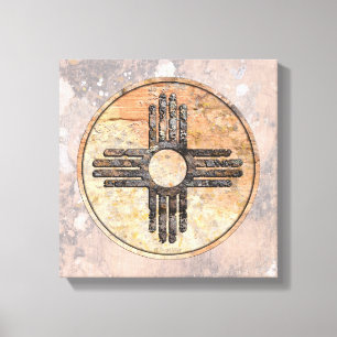 Das neue mexikanische Zia-Sun-Symbol Leinwanddruck