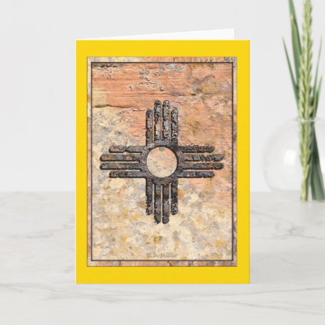 Das neue mexikanische Zia Sun Symbol Talking Canyo Karte (Vorderseite)