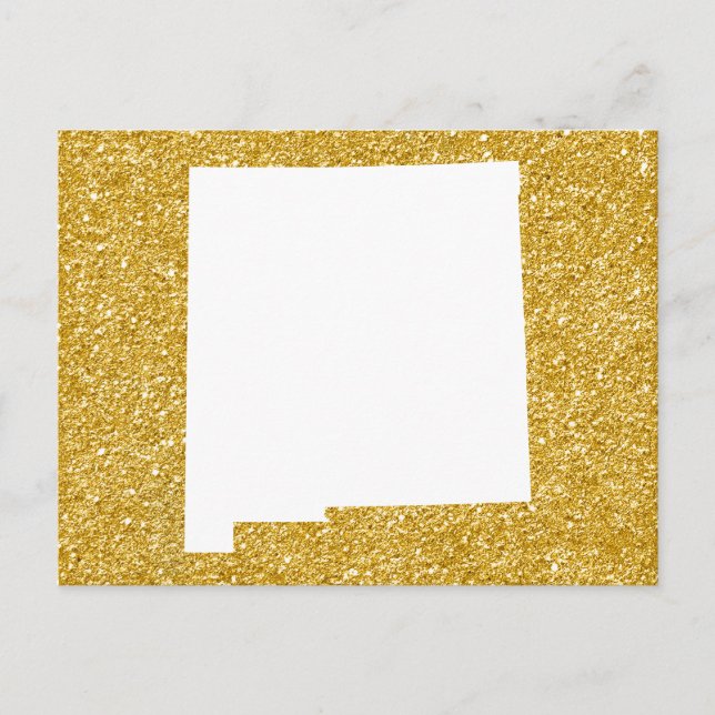 Das neue Mexiko im Glitzer Weiß und Gold Postkarte (Vorderseite)