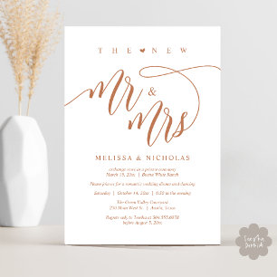 Das neue Mr. and Mrs Modern Wedding Party Dinner Einladung