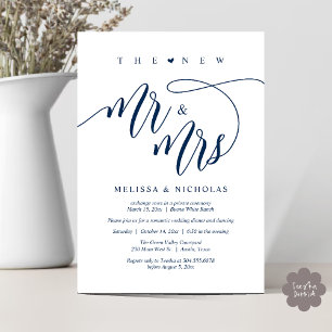 Das neue Mr. and Mrs Modern Wedding Party Dinner Einladung