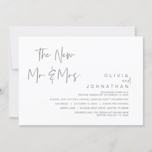 Das neue Mr. and Mrs., Wedding Elopement Party Inv Einladung