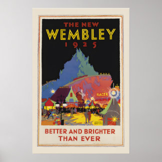 Das neue Wembley! London 1925 Vintage Style Reise Poster