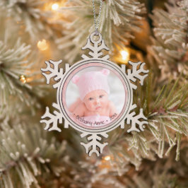 Das neugeborene Baby Girl-Gedenkgeplänkel Keepake  Schneeflocken Zinn-Ornament