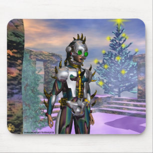 DAS NEUJAHR, ALS EIN ZYBORG VON DER ZUKUNFT ABGETR MOUSEPAD