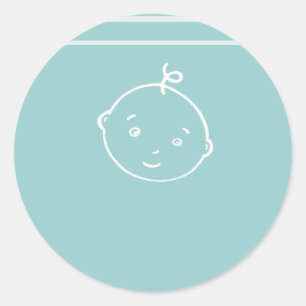 das niedliche kleine BabyGesicht Runder Aufkleber