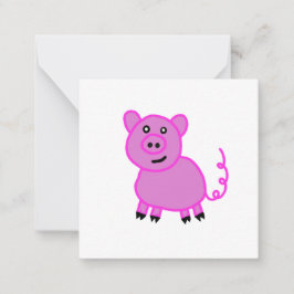 Das Niedliche Pink mit langen Schwänzen Mitteilungskarte