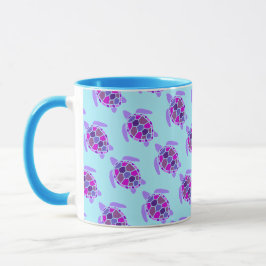 Das Niedliche rosa und Lila Schildkrötenmuster Tasse