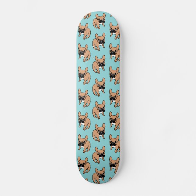 Das niedliche schwarze Masken-Kitz Frenchie Skateboard (Vorderseite)