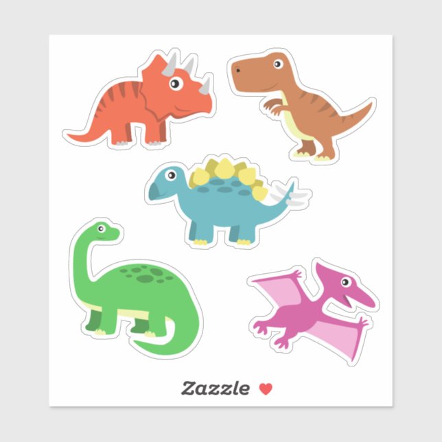 Das Niedliche und farbenfrohe Dinosaurier-Set für  Aufkleber (Blatt)