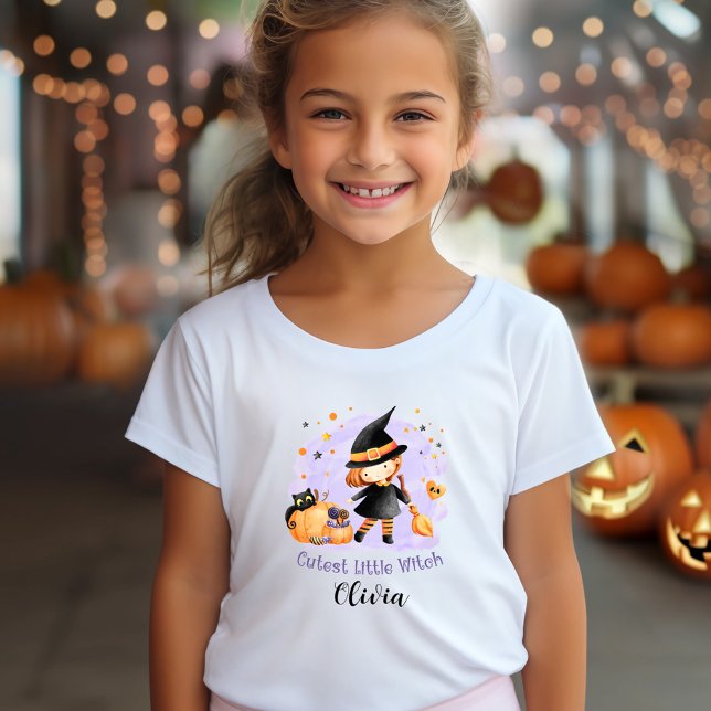 Das Niedlichste Hexenname Halloween T-Shirt (The Cutest Little Witch Name Halloween T-Shirt)