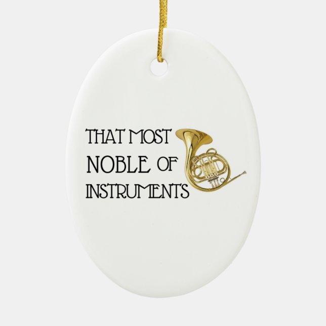 Das Noble der Instrumente - Französisches Horn Keramik Ornament (Vorne)
