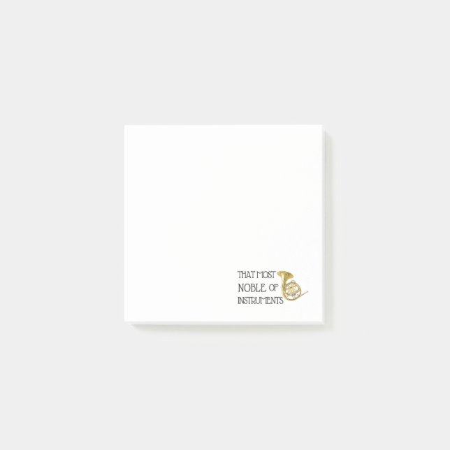 Das Noble der Instrumente - Französisches Horn Post-it Klebezettel (Vorderseite)