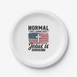 Das Normale kommt nicht zurück Jesus-Offenbarungs- Pappteller