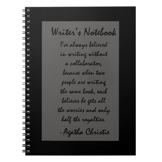 Das Notizbuch des Verfassers - Agatha Christie Notizblock (Vorderseite)