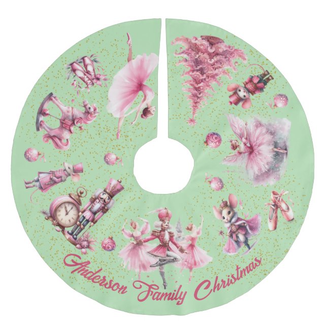 Das Nutcracker-Ballett Polyester Weihnachtsbaumdecke (Vorderseite)