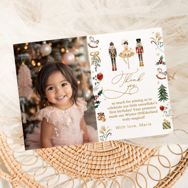 Das Nutcracker Winter Onederland Foto Vielen Dank Einladung (Von Creator hochgeladen)