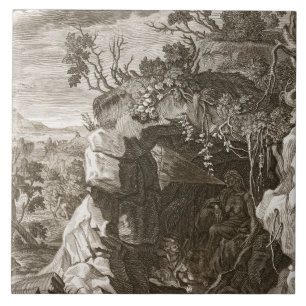 Das Nymphen-Echo geändert in Ton, 1731 (Stich Fliese