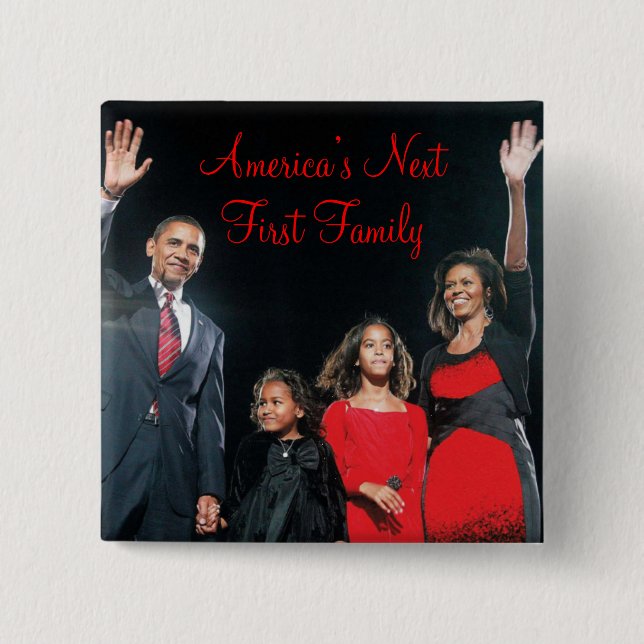 Das Obamas: Amerikas folgender 1. Familien-Knopf Button (Vorderseite)
