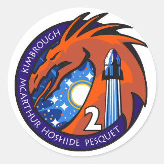 Das offizielle Logo der SpaceX Crew-2 Runder Aufkleber
