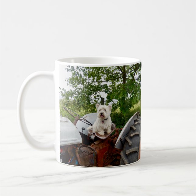 Das offizielle Westie auf einem Traktor Kaffeetasse (Links)
