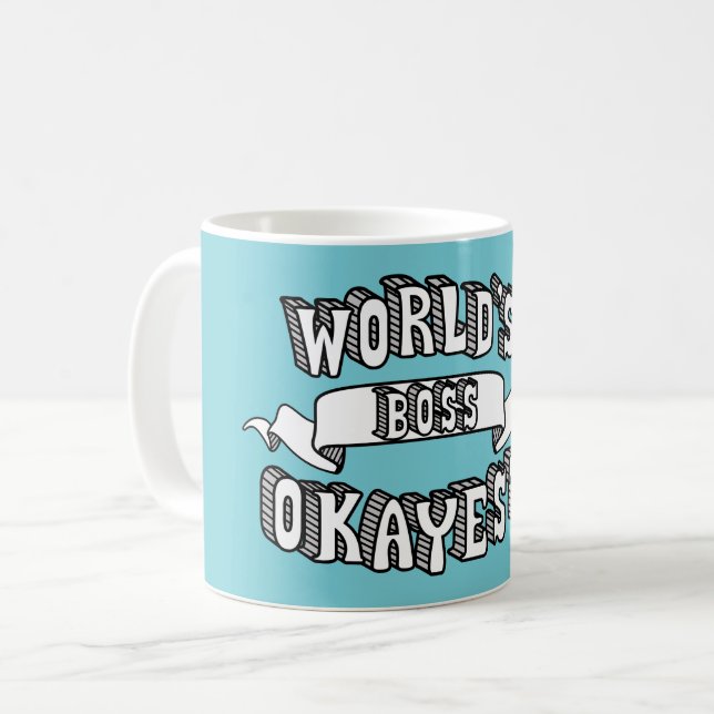 Das Okayest der Welt Chef-lustige Text-Tasse Kaffeetasse (Vorderseite Links)