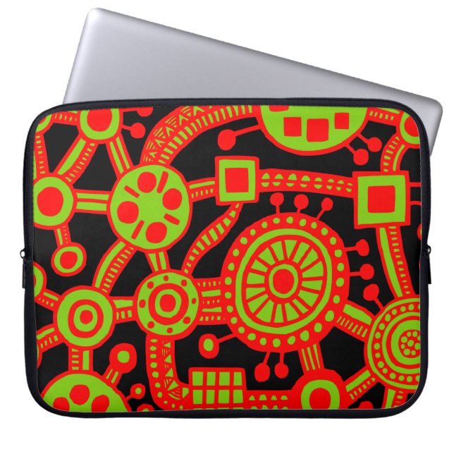 Das Ökosystem III rot und grün schwarz Laptopschutzhülle (Vorderseite)