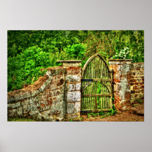 Das Old Garden Gate Print (HDR) Poster