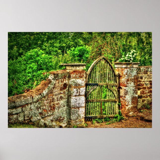 Das Old Garden Gate Print (HDR) Poster (Vorne)
