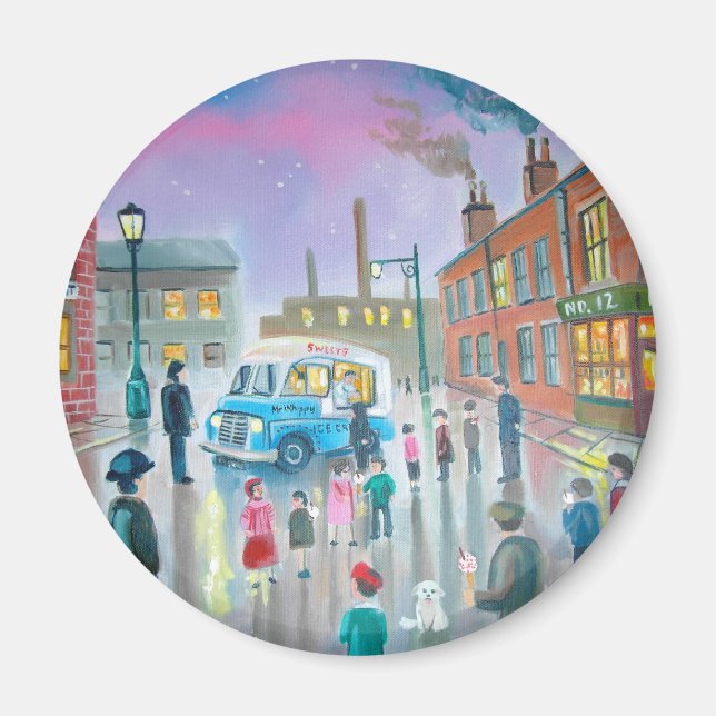 Das Ölgemälde von Ice Cream Van Magnet (Vorne)