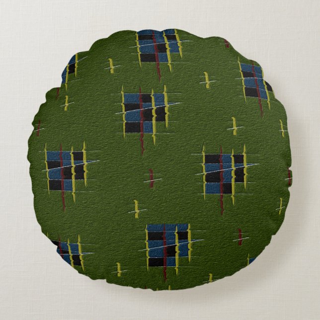 Das Olive Branch Round Cushion Rundes Kissen (Vorderseite)