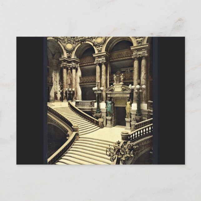 Das Opernhaus, die große Treppe, Paris, Frankreich Postkarte (Vorderseite)