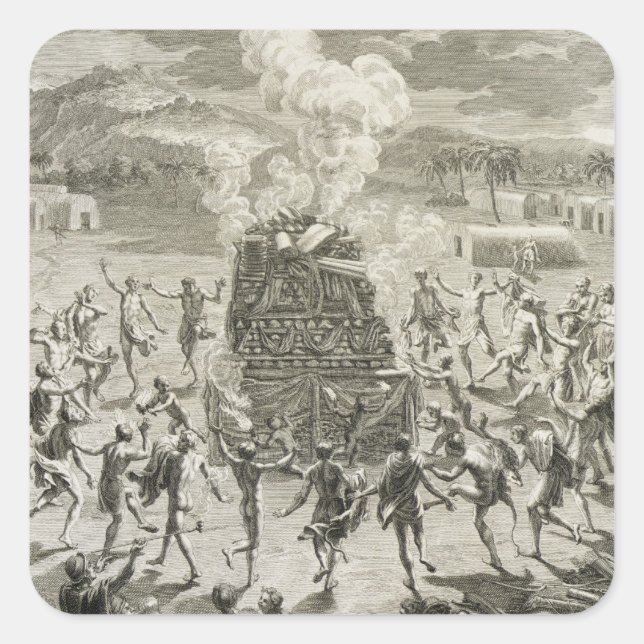 Das Opfer von Quitchi-Manitou oder der Großen Teic Quadratischer Aufkleber (Vorderseite)