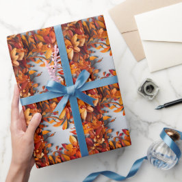 Das orange Blumenmuster-Design Geschenkpapier