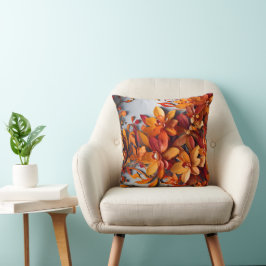 Das orange Blumenmuster-Design Kissen