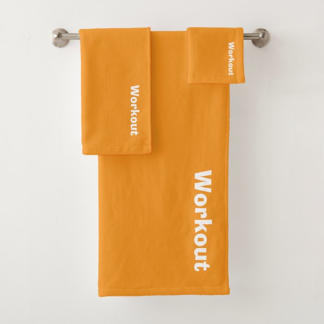 Das Orange des Workout-Logos Badhandtuch Set (Insitu)