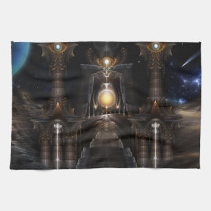 Das Orb von Acrellis Fraktal Kunst, Küche Handtuch