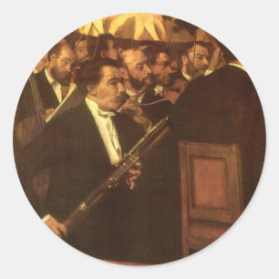 Das Orchester der Oper von Edgar Degas, Vintage Ku Runder Aufkleber