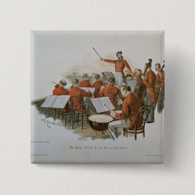 Das Orchester Johann Strauss an einem Button (Vorderseite)