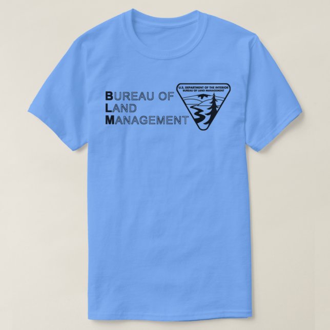 Das Original BLM Bureau of Land Management Black T-Shirt (Design vorne)
