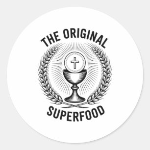 Das Original Superfood Eucharistie Katholisch M Runder Aufkleber