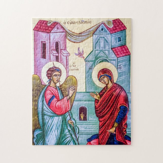 Das orthodoxe Christliche Symbol der Ankündigung (Vertikal)