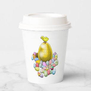 Das Osterküken und das goldene Osterei Pappbecher