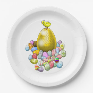 Das Osterküken und das goldene Osterei Pappteller