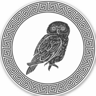 Das Owl des antiken griechischen Designs Athena Aufkleber