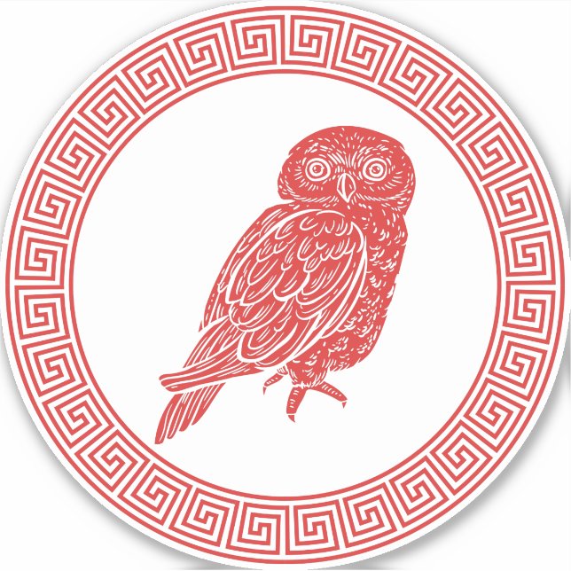 Das Owl des antiken griechischen Designs Athena Aufkleber (Vorderseite)