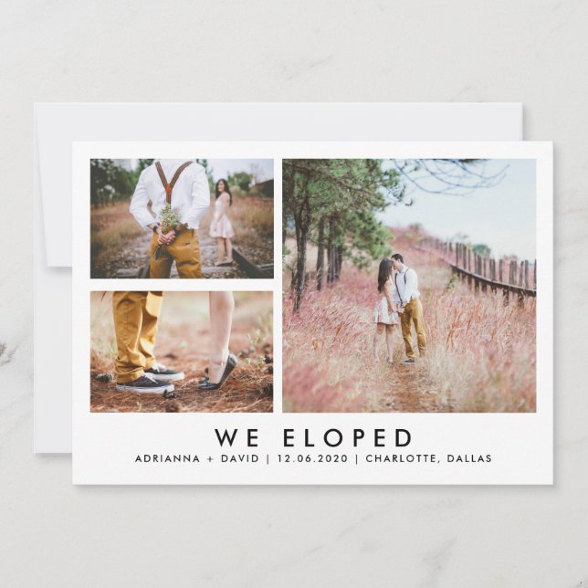 Das Paar-Foto, das | Eloped wir Wedding ist, Dankeskarte (Vorderseite)