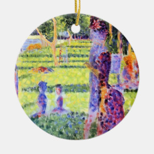 Das Paar von Georges Seurat, Vintage-Punktillismus Keramik Ornament