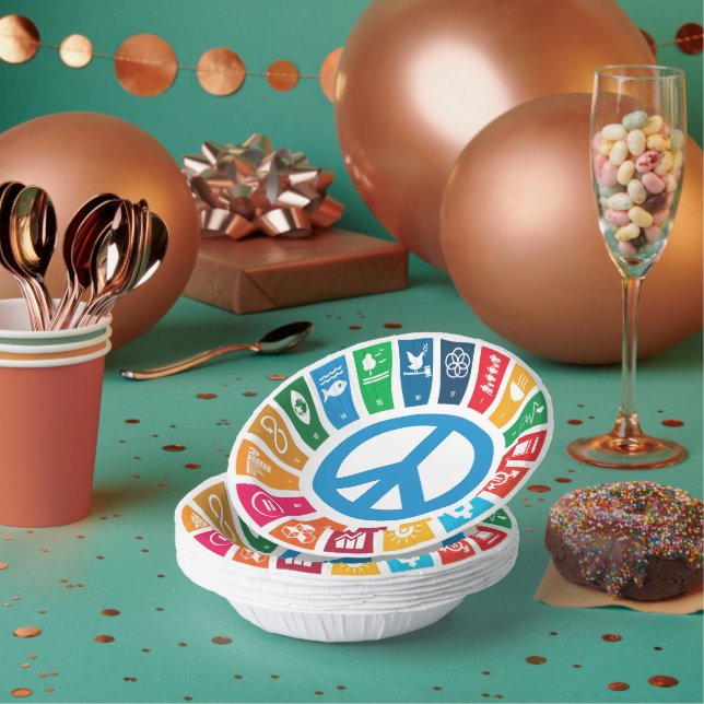 Das Paket "Peace Sustainability Goals Öko Friendly Pappteller (Multi)